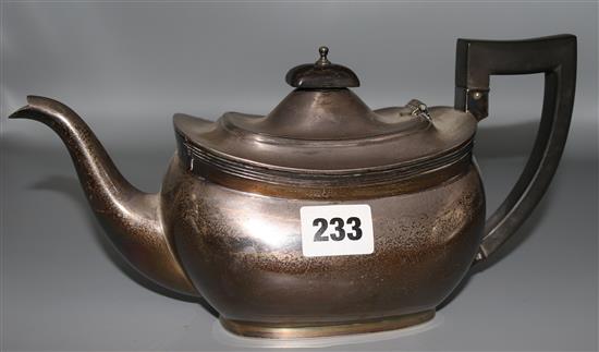 A silver teapot